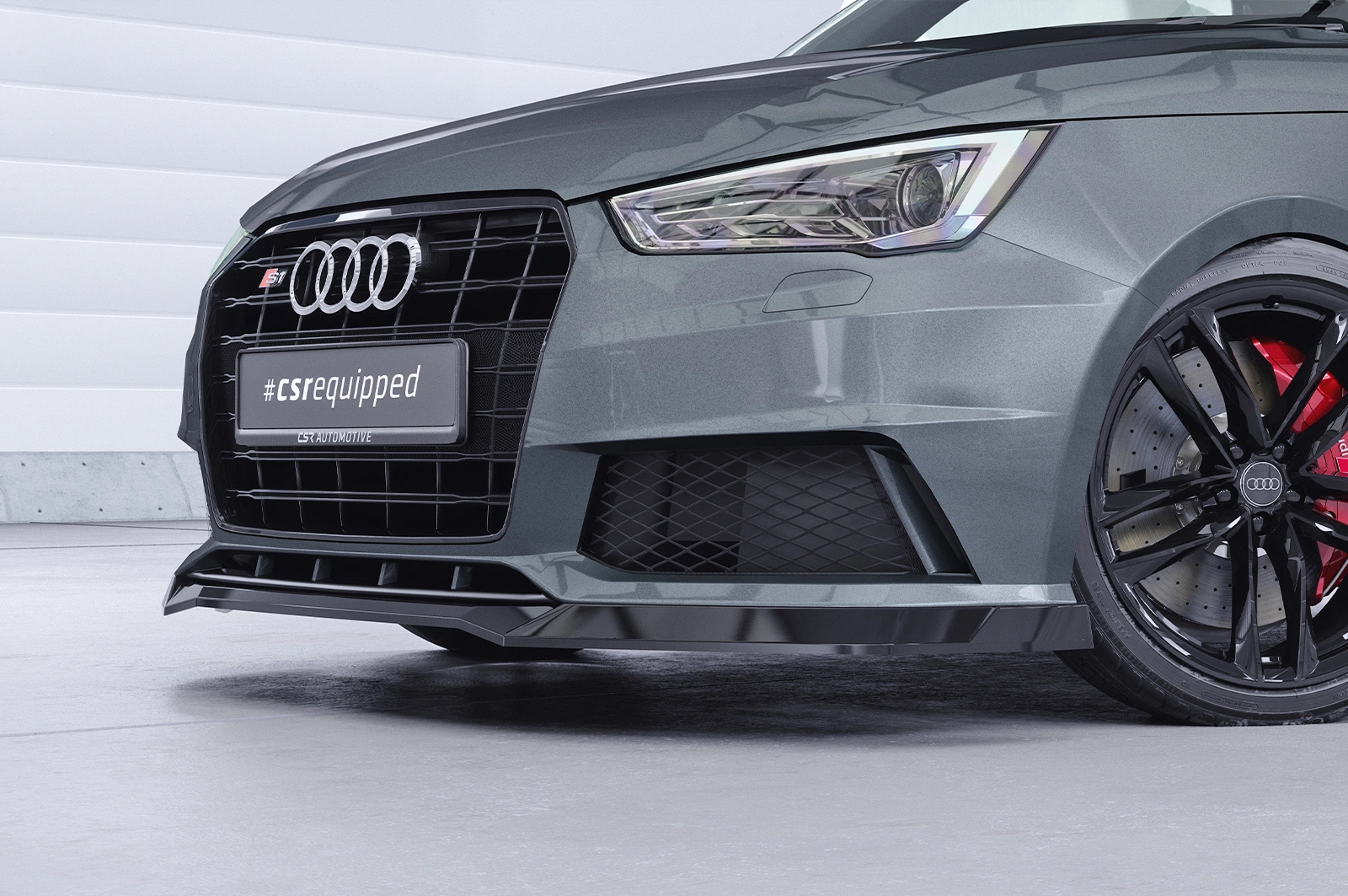 Voorspoiler Audi S1 8X glans zwart
