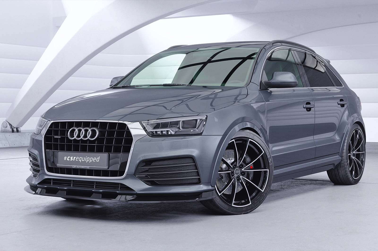 Voorspoiler Audi Q3 (8U) Glans Zwart van CSR Automotive (2014-2018 Facelift)