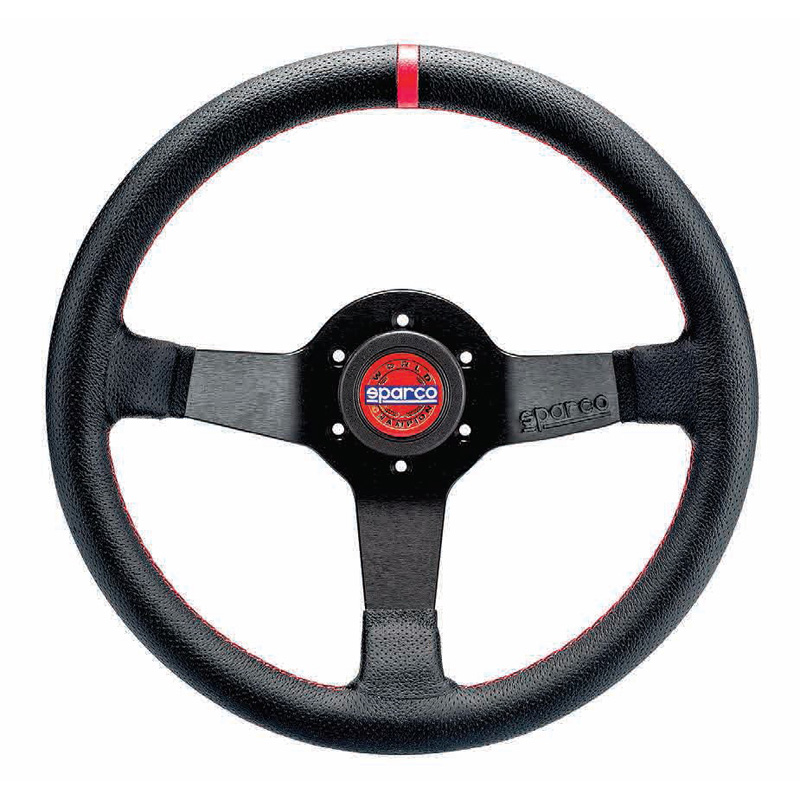 Sparco Universeel Sportstuur Champion - Zwart Leder - Diameter 330mm