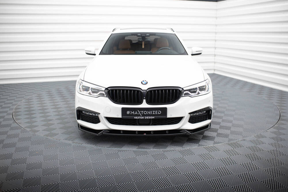 Voorspoiler V.4 BMW 5 Serie M Pakket G30 / G31 Maxton Glans Zwart
