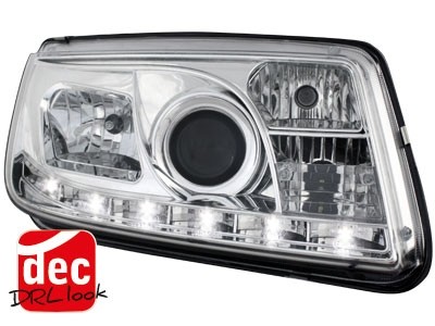 Faros VW Bora Dayline Los ojos del Diablo cromo