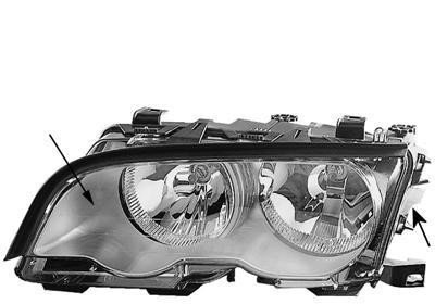 koplamp, H7+H7, incl stelmotor, zilver, rechts,-09/2001 BMW 3 se