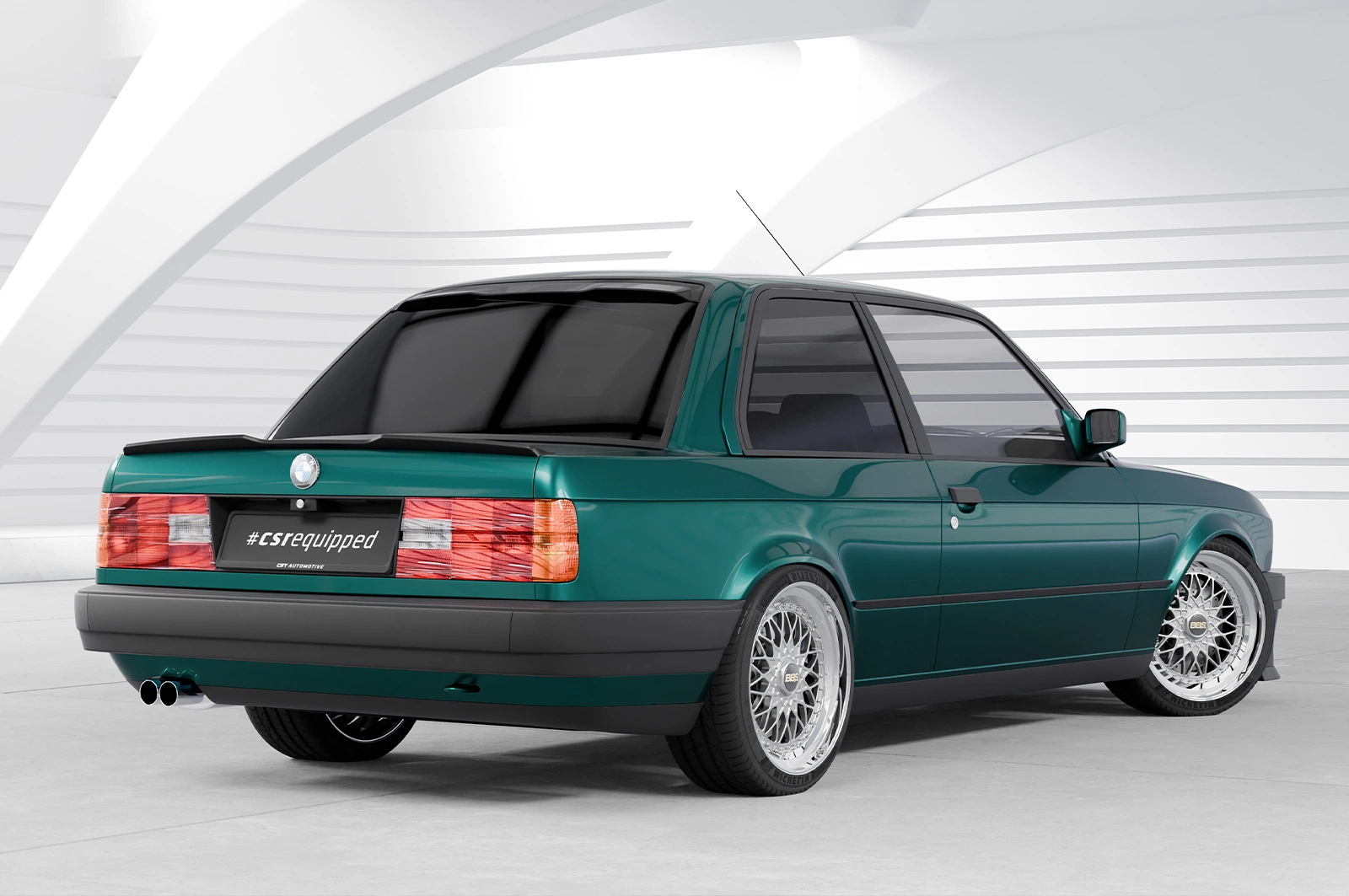 Achterspoiler BMW 3er E30 Coupe glans zwart