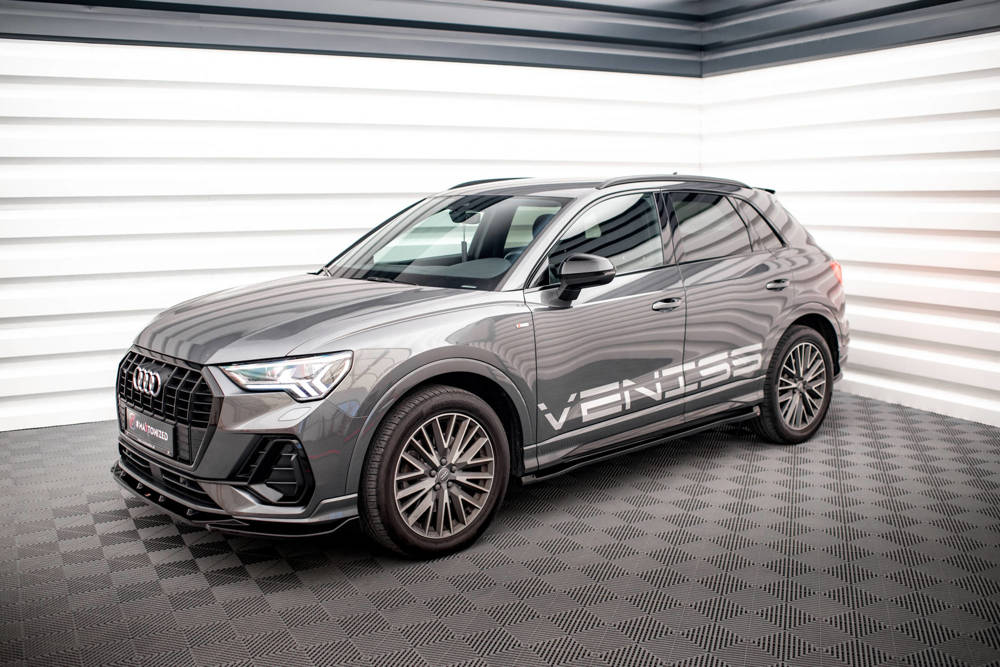 Zijskirts Audi Q3 S-Line F3 Maxton Glans Zwart