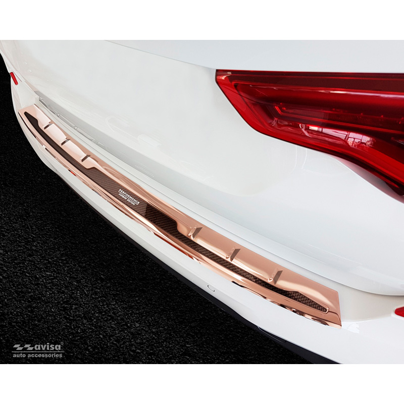 RVS Achterbumperprotector 'Deluxe'  BMW X3 G01 M-Pakket 2017-2021 & FL 2021- 'Performance' Koper/Koper Carbon