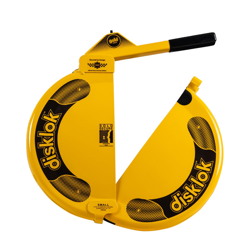 Disklok Stuurwielslot 'Gold Edition' - Maat Small - 35-39cm - Geel - SCM-klasse MP-03