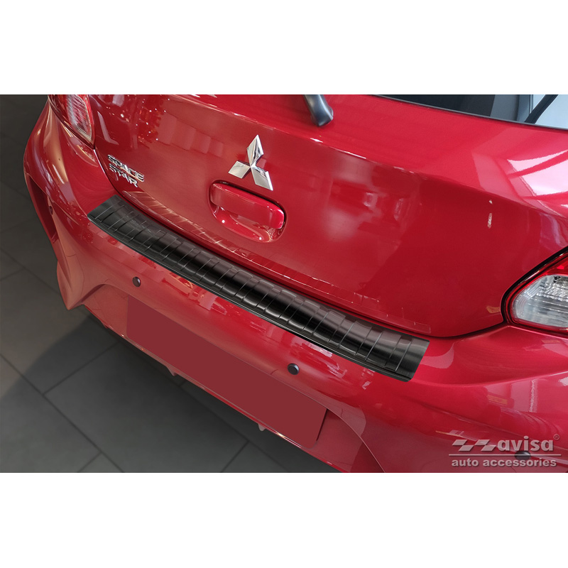 Zwart RVS Achterbumperprotector  Mitsubishi Space Star Facelift 2020- 'Ribs'