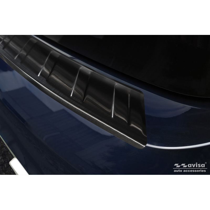 Zwart RVS Achterbumperprotector  BMW iX3 (G08) 2020- 'Ribs'