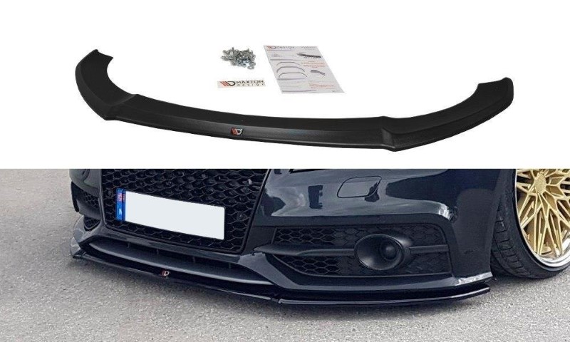 Voorspoiler V.1 Audi S7 / A7 S-Line C7 Glanzend Zwart