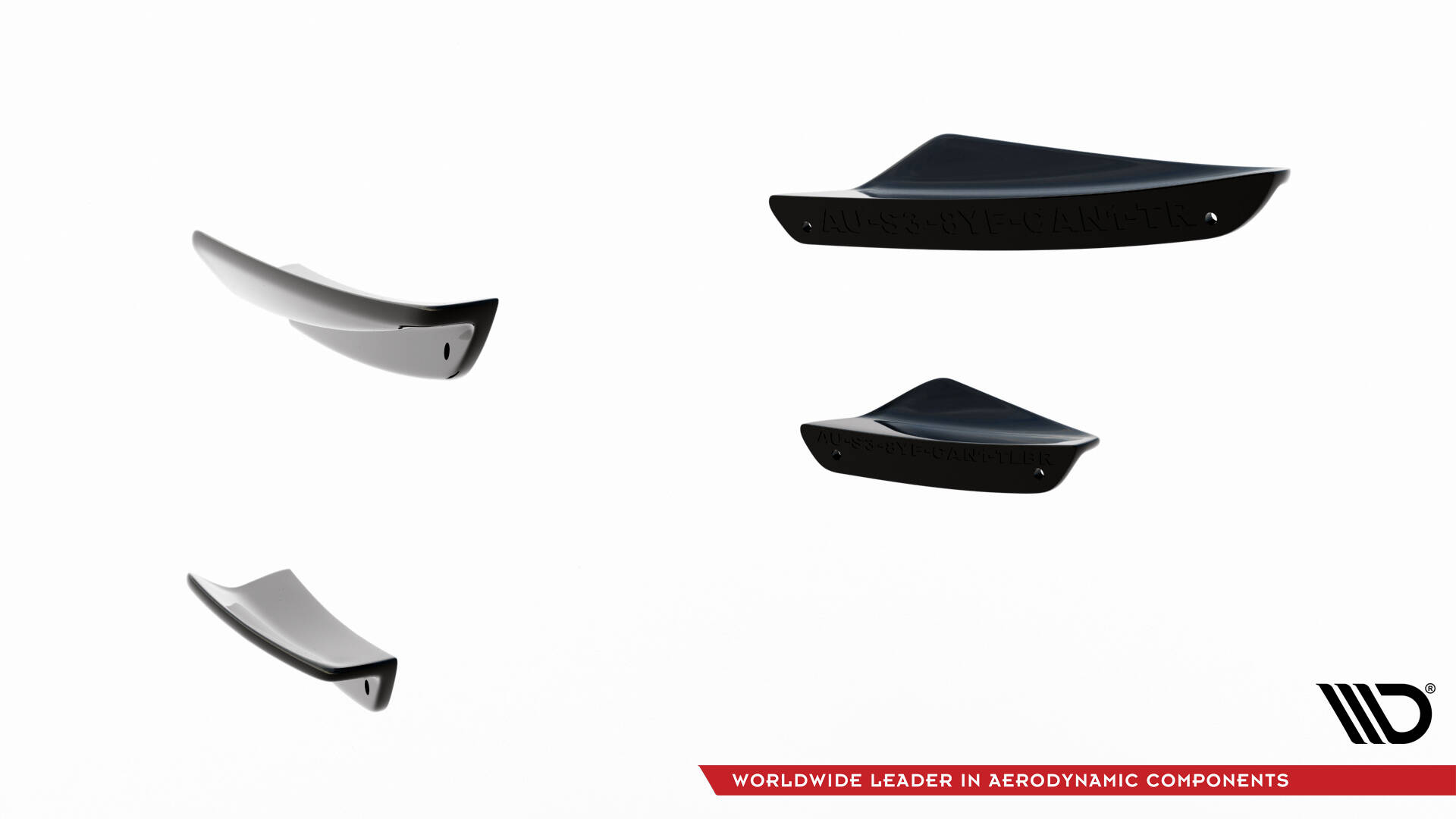 Voorbumper vleugels Audi S3 / A3 S-line 8Y Facelift Maxton Glanzend zwart