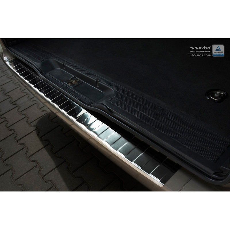 Zwart RVS Achterbumperprotector  Mercedes Vito / Viano 2003-2014 'Ribs'