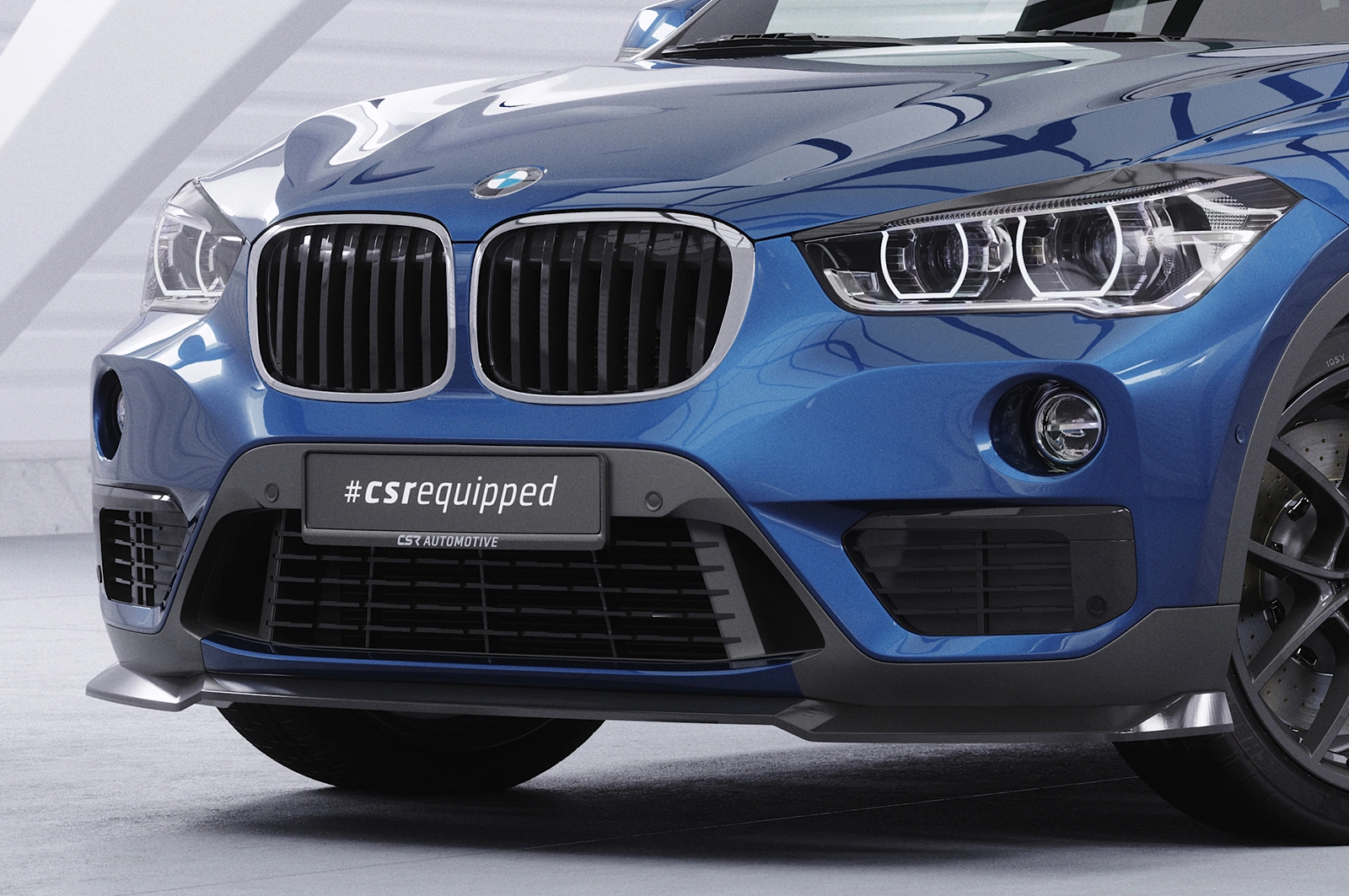 Voorspoiler BMW X1 (F48) glans zwart – CSR Automotive