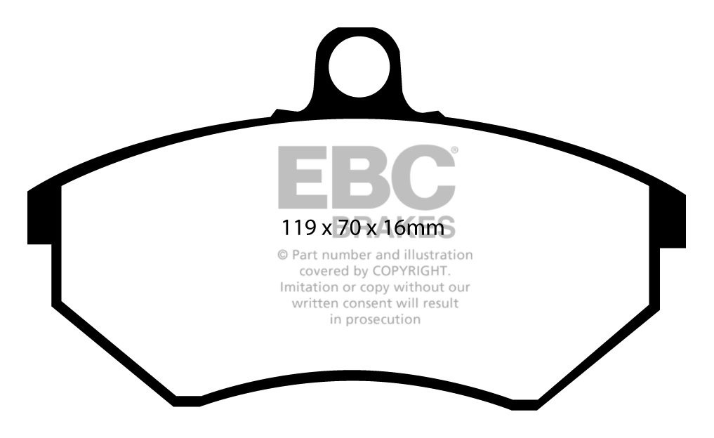 EBC Brakes VW BEDRIJFSWAGEN Golf Van 1.9 TD 92-95 Remblokken voo