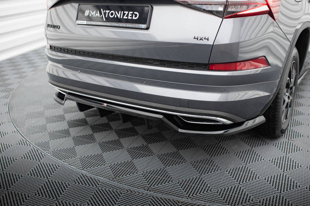 Diffusor Skoda Kodiaq Mk1 Facelift Sportline Maxton Design glans zwart