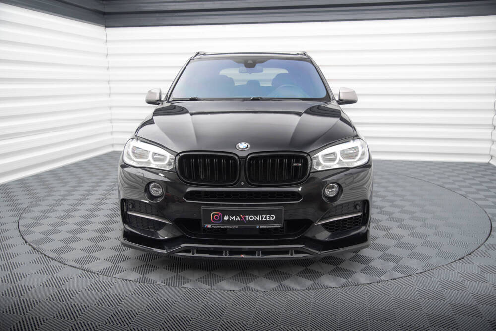 Voorspoiler V.3 BMW X5 F15 M Pakket Maxton Glans Zwart