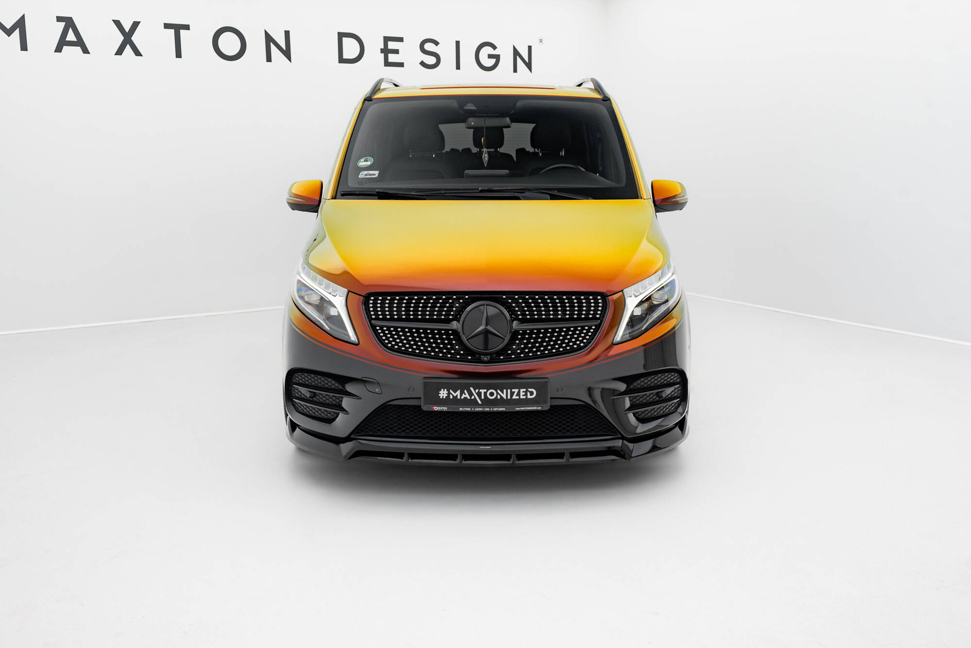 Voorspoiler V.6 Mercedes-Benz V-klasse AMG-Line W447 Facelift Maxton Glanzend zwart