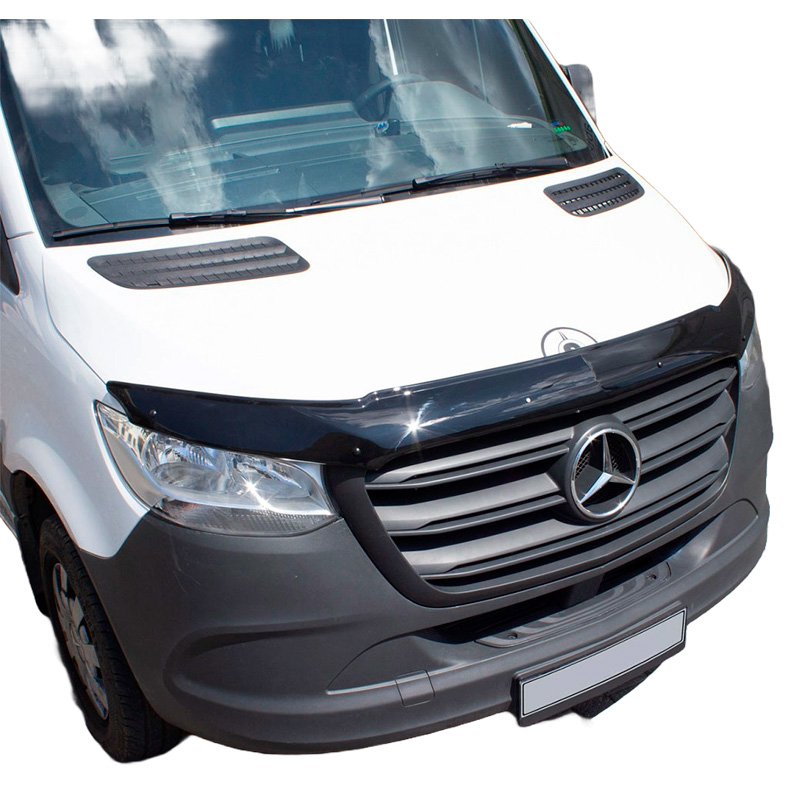 Motorkapbeschermer (steenslagcover)  Mercedes Sprinter W907 2018- - Glanzend zwart