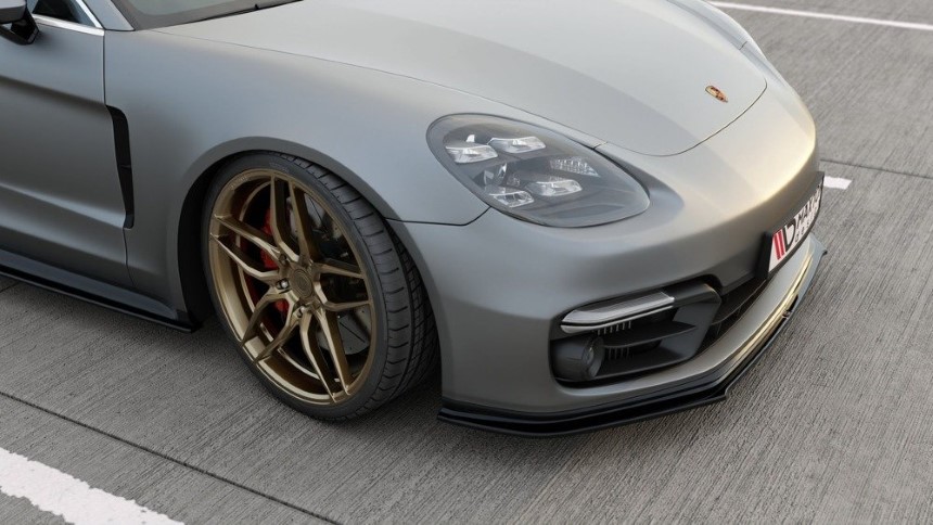 Voorspoiler Porsche Panamera  Sportpakket / GTS 971 Maxton Design glans zwart