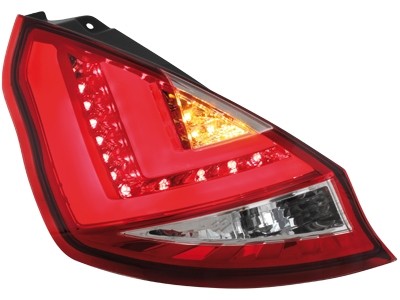 Taillights Ford Fiesta LED red/chome 08-