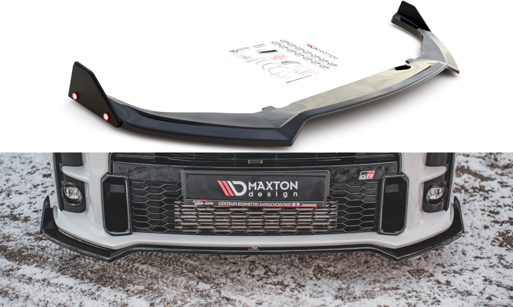 Voorspoiler met Canards V.3 Toyota GR Yaris MK4 Maxton Glans Zwart
