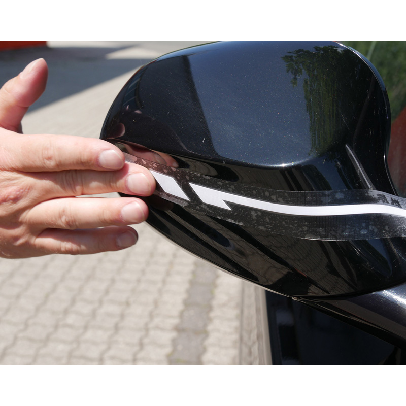 Foliatec PIN-Striping voor spiegelkappen geel - Breedte = 1,3cm: 2x 35,5cm