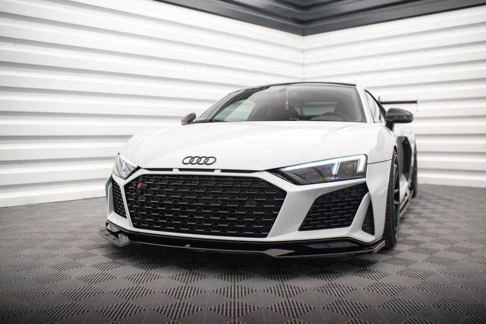 Voorspoiler V.3 Audi R8 Facelift  2018 - 2021 Maxton Glans Zwart
