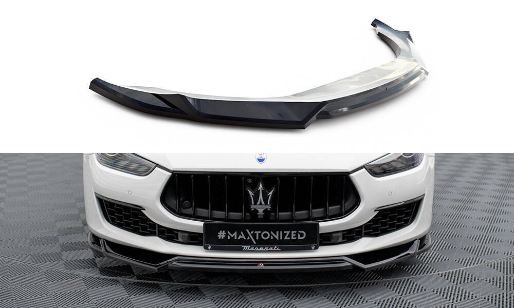Voorspoiler V.2 Maserati Ghibli Mk3 FL Maxton Glans Zwart