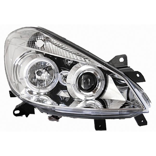 Faros Renault Clio 3 05-.. Angel Eyes cromo
