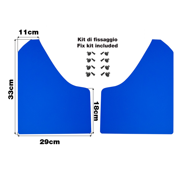 Simoni Racing Universele spatlappen set - Zwart - incl. bevestigingsschroeven - Blauw ABS