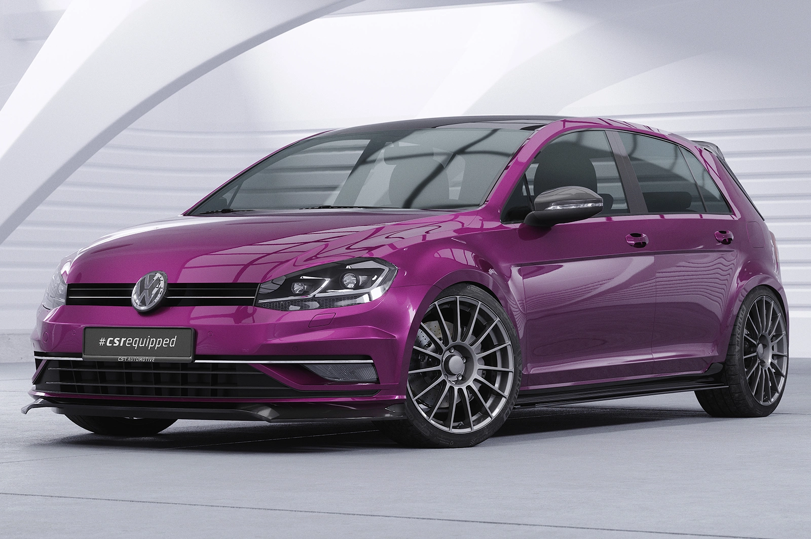 Voorspoiler VW Golf 7 glans zwart – 2017–