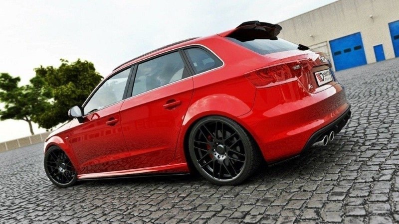 Zijskirts Diffuser Audi S3 / A3 S-Line 8V / 8V FL Sportback Glanzend Zwart
