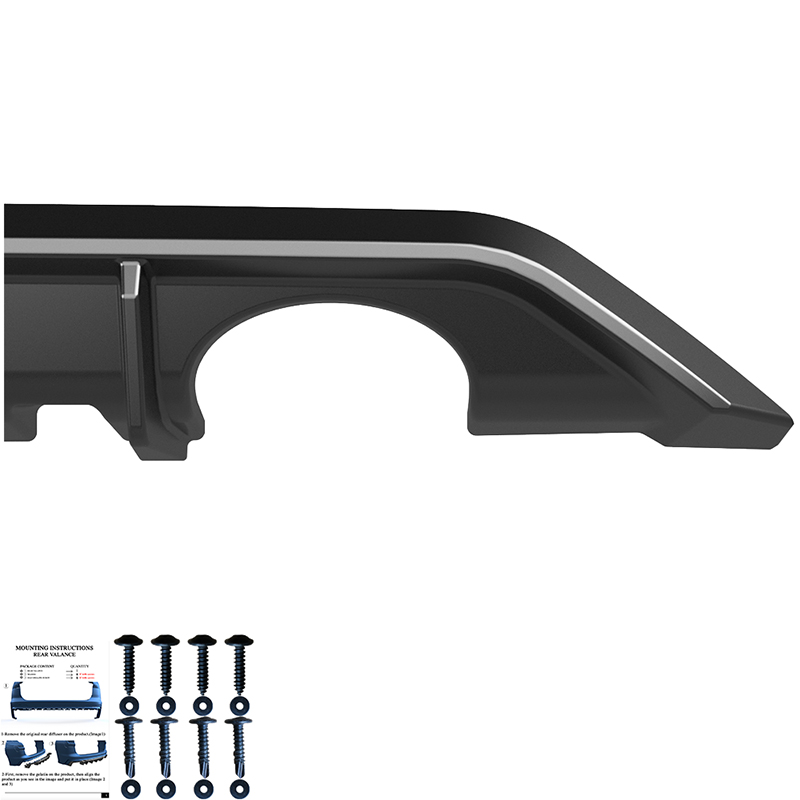 Oneway Achterbumperskirt (Diffuser)  Hyundai i20 III (BC3) Facelift 2023- - Glanzend zwart