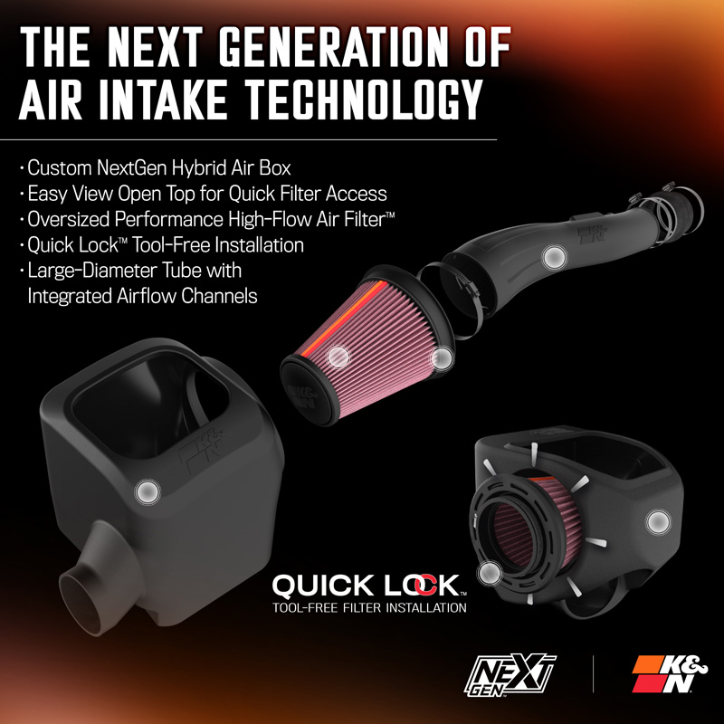 K&N NextGen Cold Air intake  Toyota Tacoma 3.5L V6 2016-2023 (50-9039)