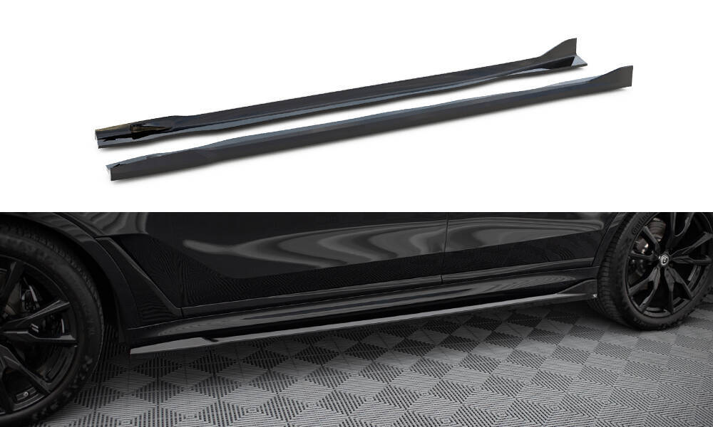 Zijskirts BMW X7 M-Pack G07 FL Maxton Glans Zwart