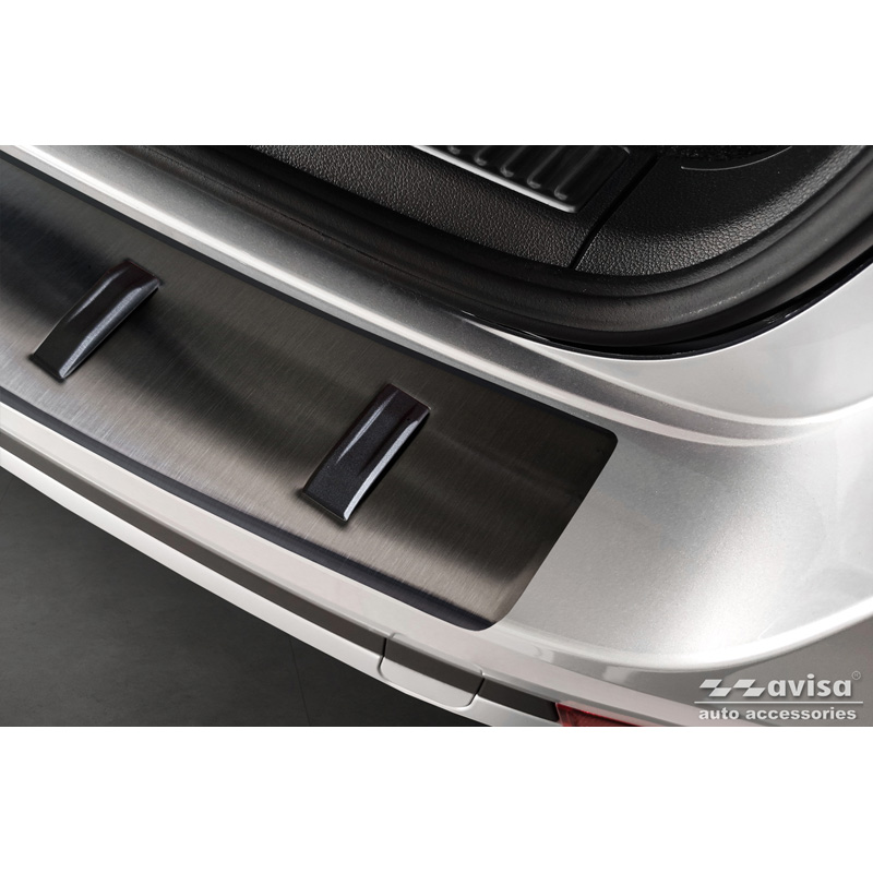 Zwart RVS Achterbumperprotector  Skoda Superb III Combi 2015-2023 incl. Scout 'STRONG EDITION'