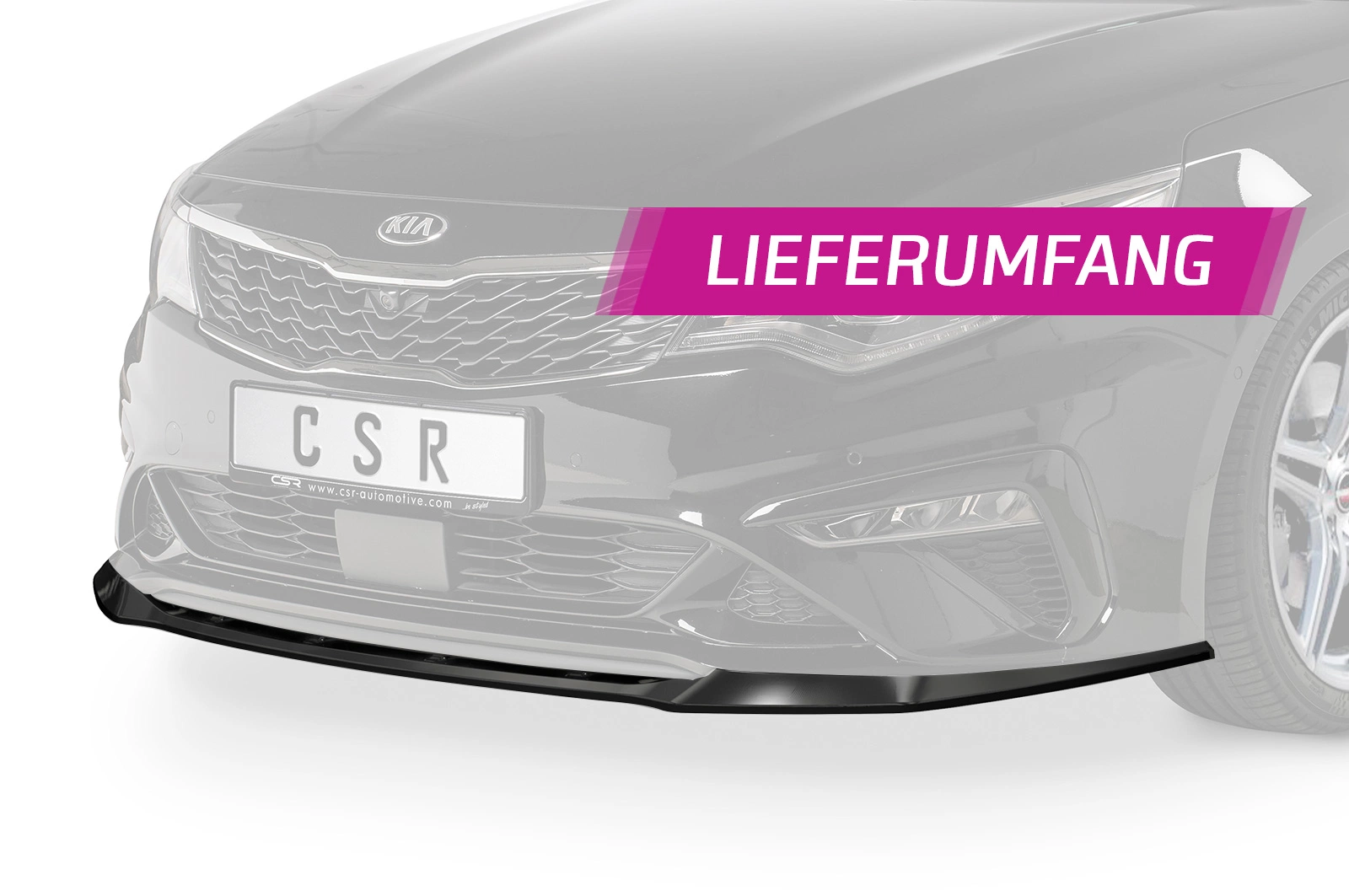 Voorspoiler Kia Optima (JF) GT/GT-Line glans zwart – 08/2018–