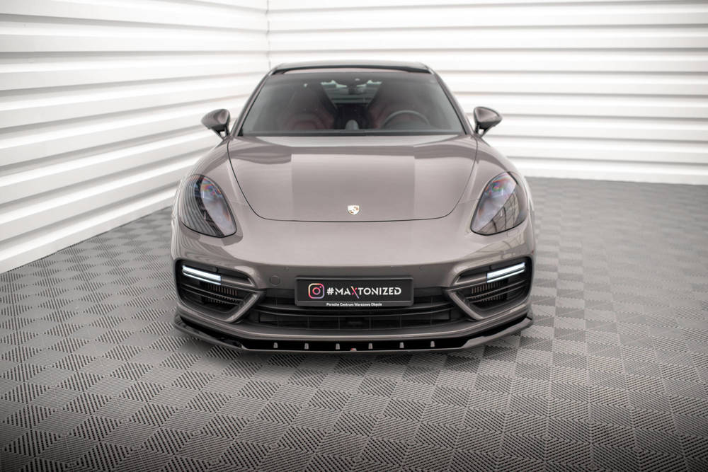 Voorspoiler V.1 Porsche Panamera E-Hybrid 971 Maxton Glans Zwart