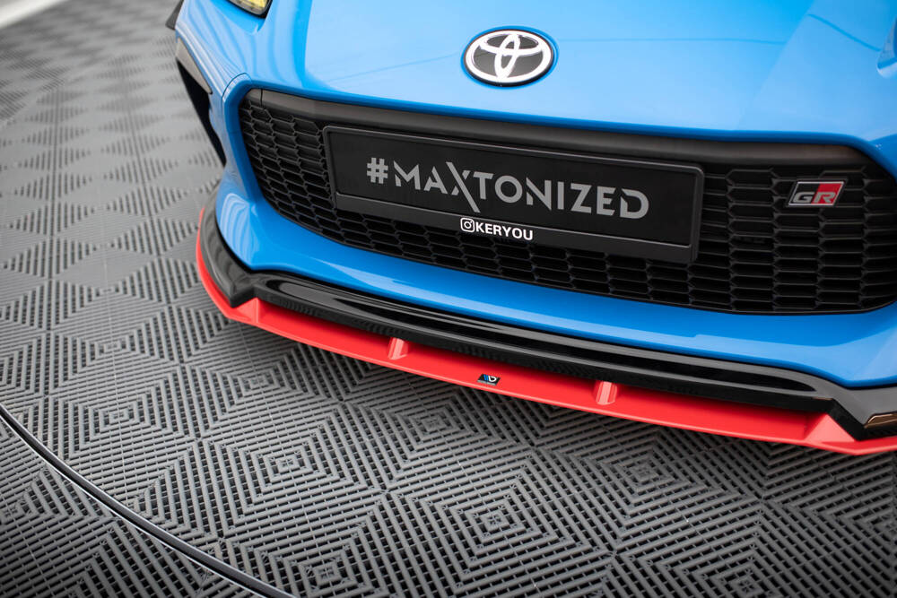Voorspoiler V.2 Toyota GR86 Maxton Glans Zwart / Rood
