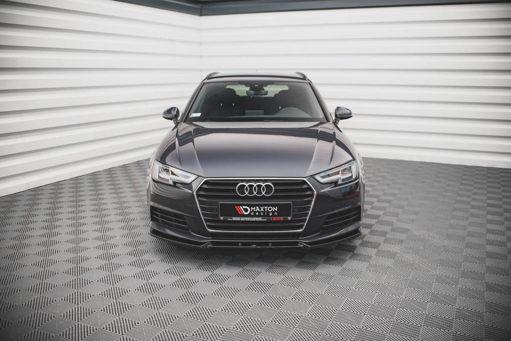Voorspoiler V.1 Audi A4 B9 Maxton Glans Zwart