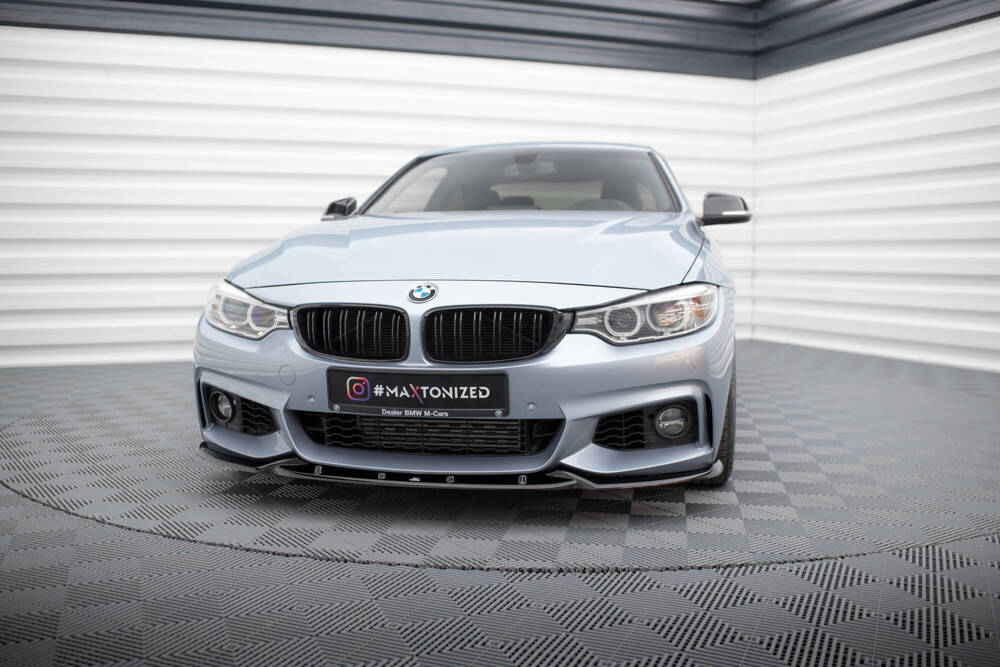 Voorspoiler V.3 BMW 4 Coupe M Pakket F32 Maxton Glans Zwart