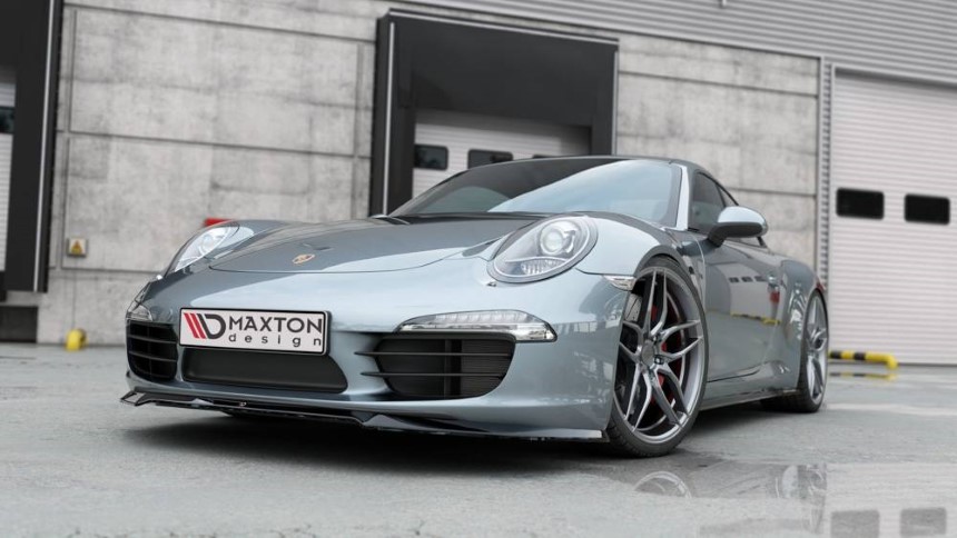 Voorspoiler Porsche 911 Carrera (991) Maxton Design glans zwart V.1