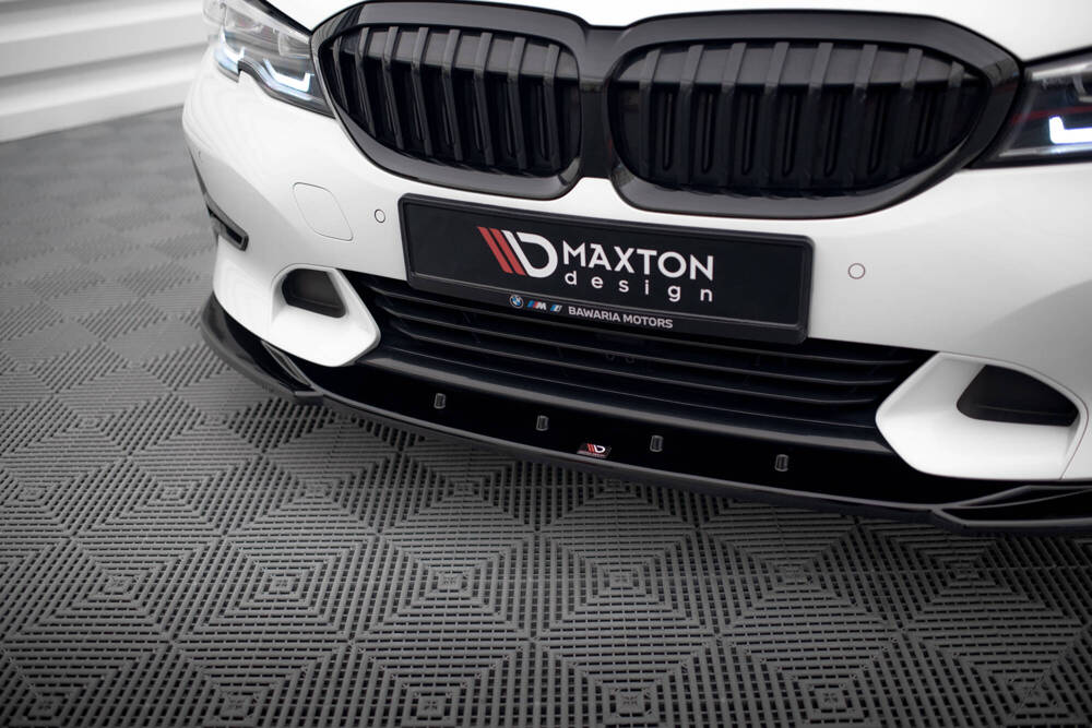 Voorspoiler V.2 BMW 3 Serie Sport Line G20 G21 Maxton Glans Zwart