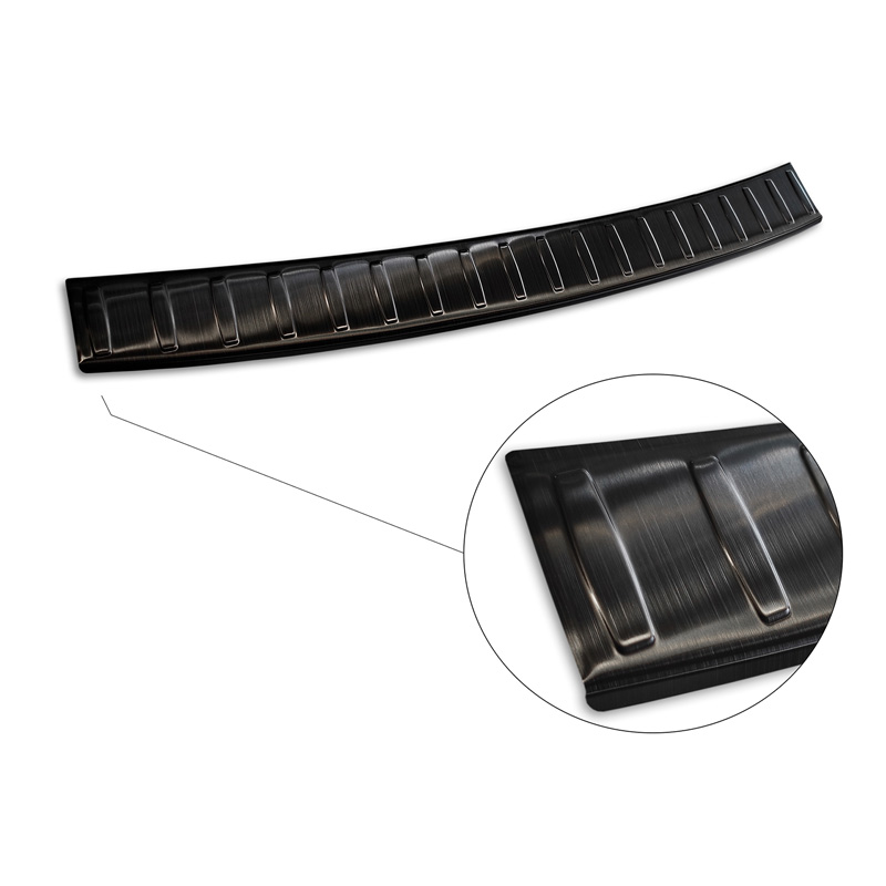 Zwart RVS Achterbumperprotector  BMW 3-Serie (F31) Touring 2012-2015 & FL 2015-2019 'Ribs'