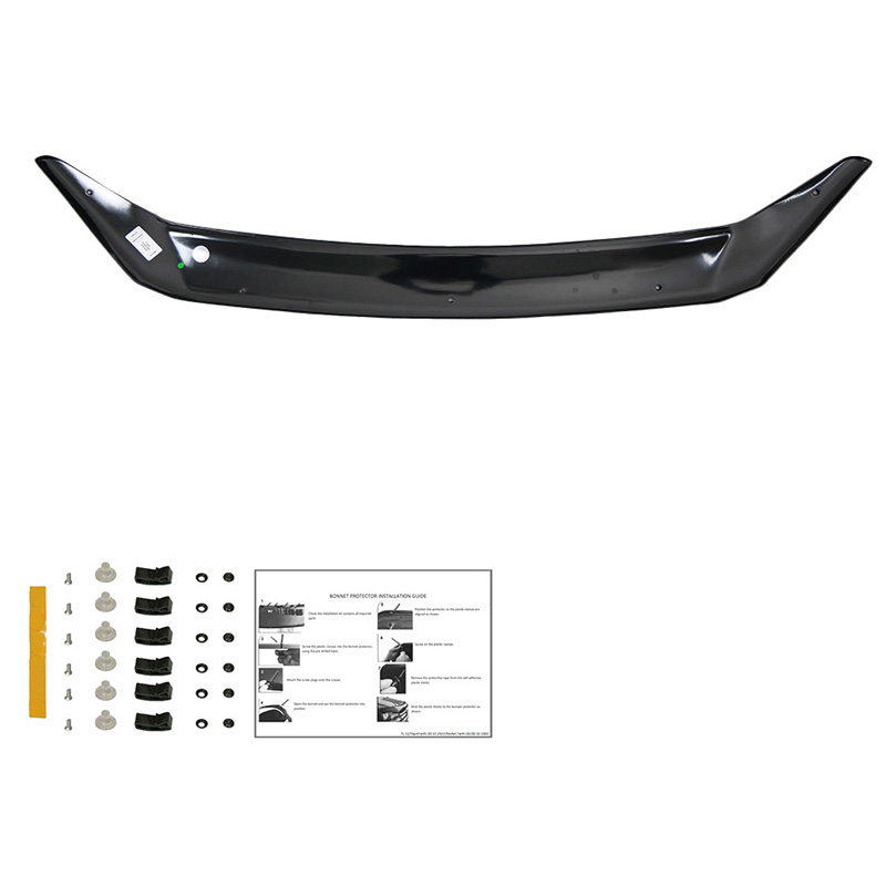 Motorkapbeschermer (steenslagcover)  Ford Transit Custom MK1 2012-2018 - Glanzend zwart