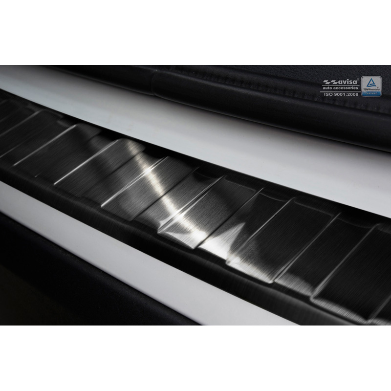 Zwart RVS Achterbumperprotector  BMW X1 (F48) 2015-2022 'Ribs'