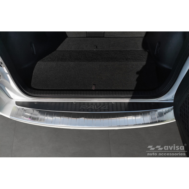 RVS Achterbumperprotector  Toyota RAV-4 III 2005-2008 & FL 2008-2012 'Ribs' (alleen geschikt zonder reservewiel)