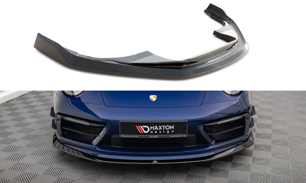 Voorspoiler V.2 Porsche 911 Carrera 992 Aero Pack Maxton Glans Zwart
