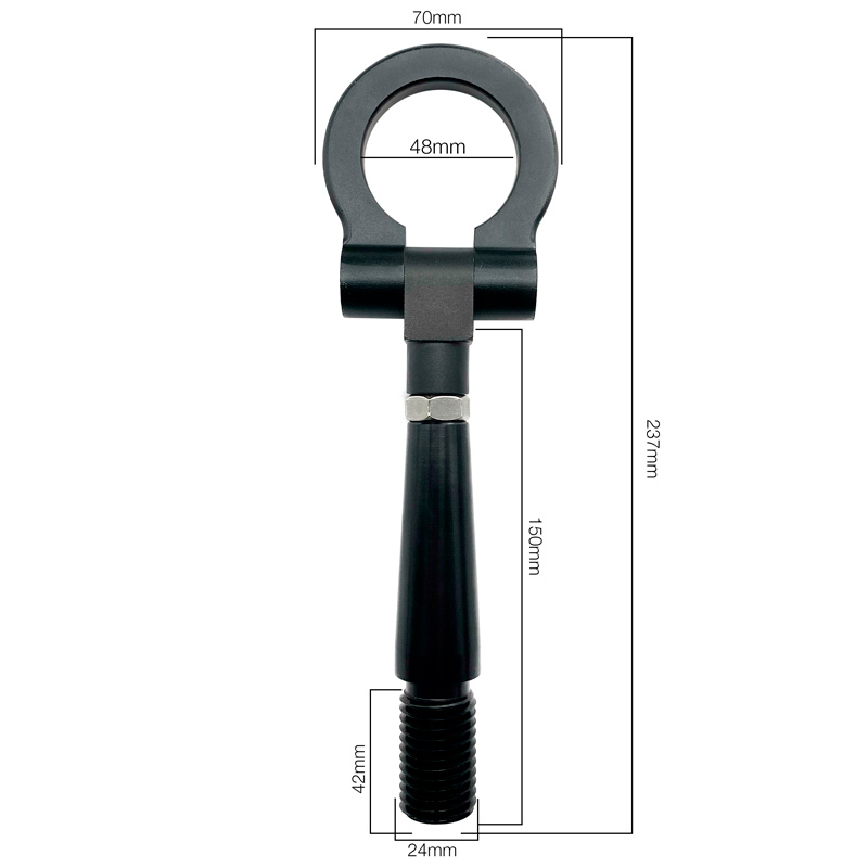 Simoni Racing Sleepoog - Metaal - Zwart - Lengte 23.7cm
