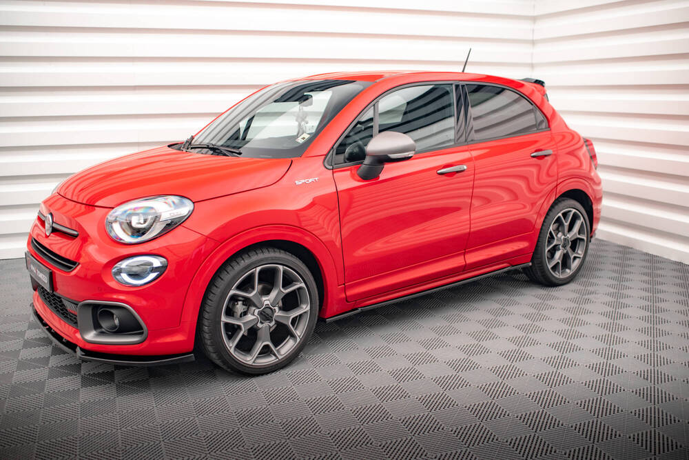 Zijskirts Fiat 500X Sport FL Maxton Glans Zwart
