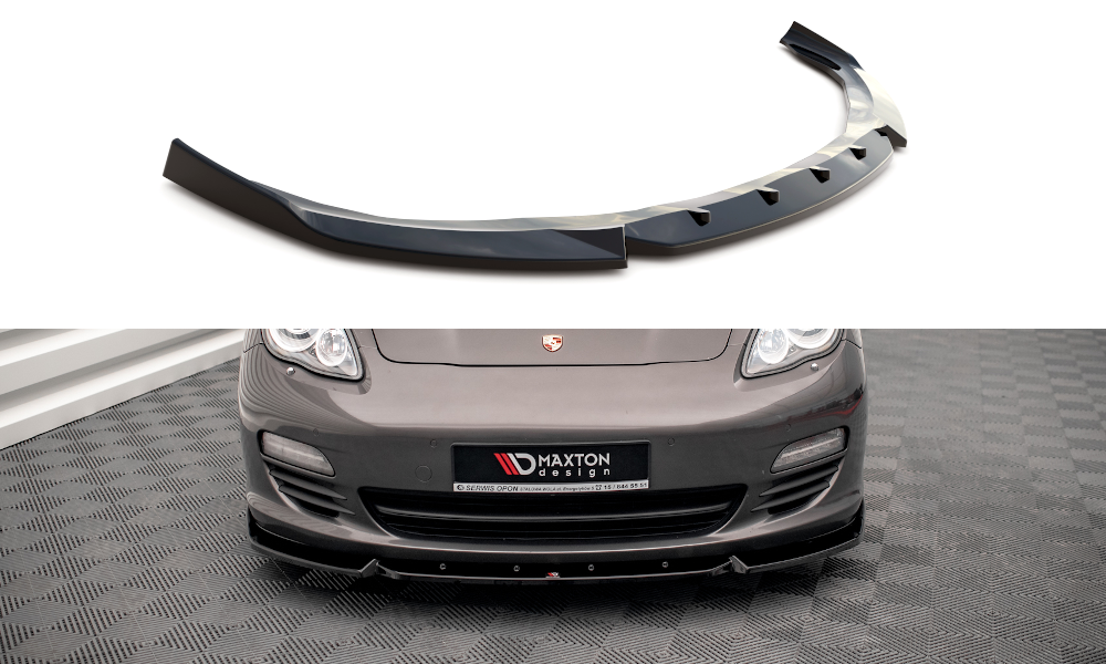 Voorspoiler V.2 Porsche Panamera 970 Maxton Glans Zwart